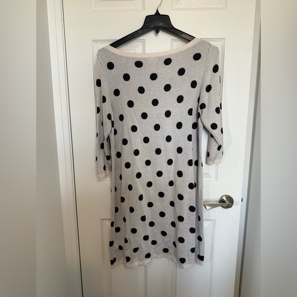 Old Navy Bold Polka Dot Grey Sweater 3/4 sleeve Dress- 100% cotton- XL - Picture 6 of 7